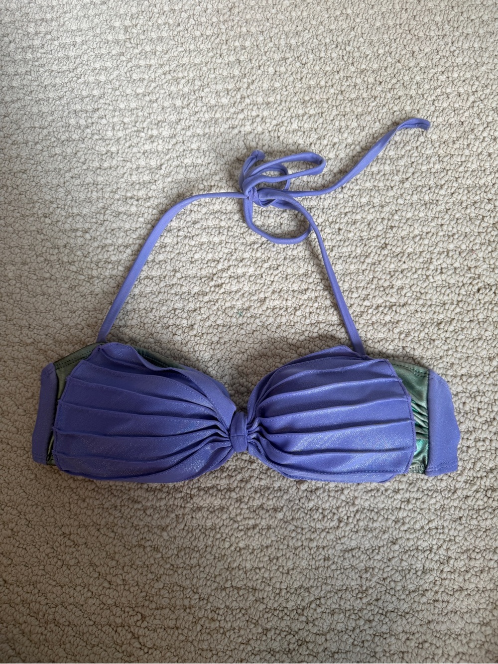 Disney’s The Little Mermaid Purple Pleated Bandeau Bikini Top
